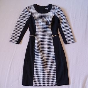 H&M Checkered Mini Cocktail Dress Size 2 Black White